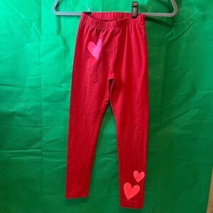 Cat & Jack Red Valentines Leggings with Pink Hearts